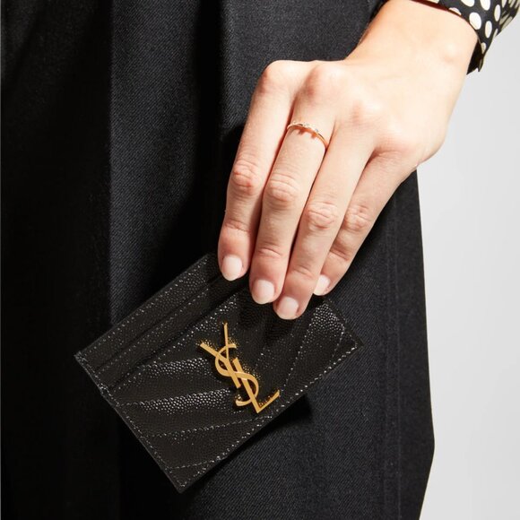 YSL Monogram Card Case in Grained Leather - Picture 3 of 3